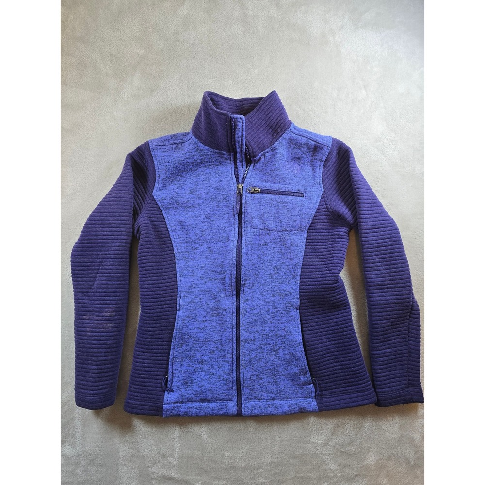 The North Face Blue and Purple Full-Zip Fleece Jacket - warm !